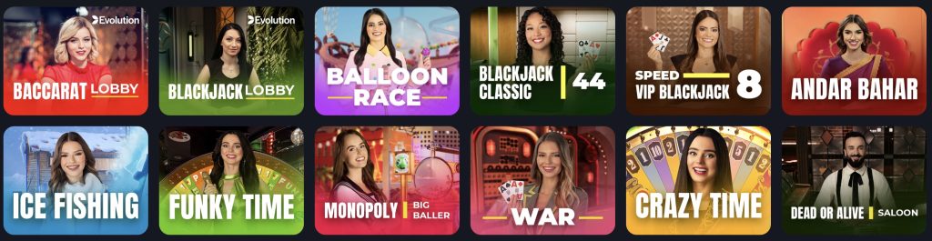 Aladins Live kazino spēles